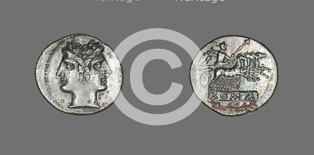 Didrachm (Coin) Depicting the God Janus, 225-214 BCE. Creator: Unknown.