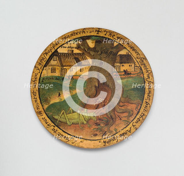 Trencher with a Scene from Aesop's Fables, England, c. 1600. Creator: Unknown.