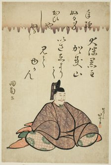 The Poet Otomo no Kuronushi, from the series Six Immortal Poets (Rokkasen), Japan, c. 1810. Creator: Hokusai.