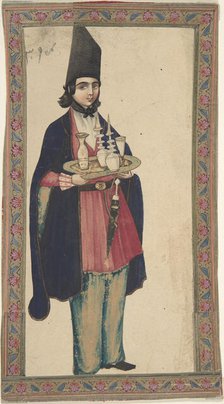 Persian Woman or Man Holding a Tray, 19th century. Creator: Anon.