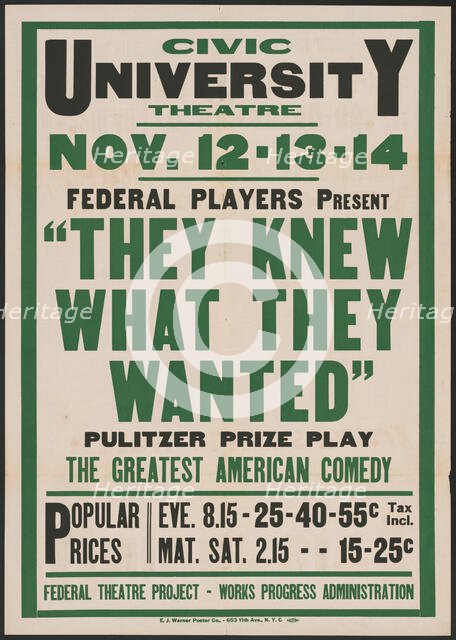 They Knew What They Wanted, Syracuse, NY, 1936. Creator: Unknown.