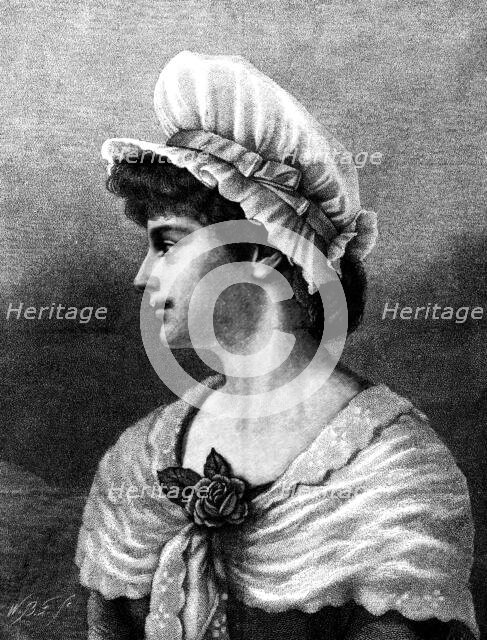 "Gentle, Loving, Good, Wearing the Rose of Womanhood", drawn by Emily Mitchell, 1883. Creator: William Biscombe Gardner.