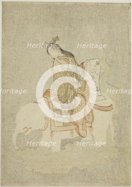 Courtesan on White Elephant, 1765. Creator: Suzuki Harunobu.