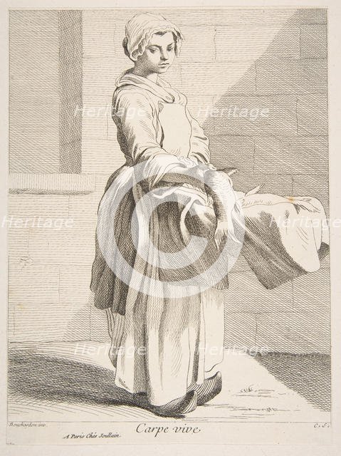 Fish Vendor, 1738. Creator: Caylus, Anne-Claude-Philippe de.