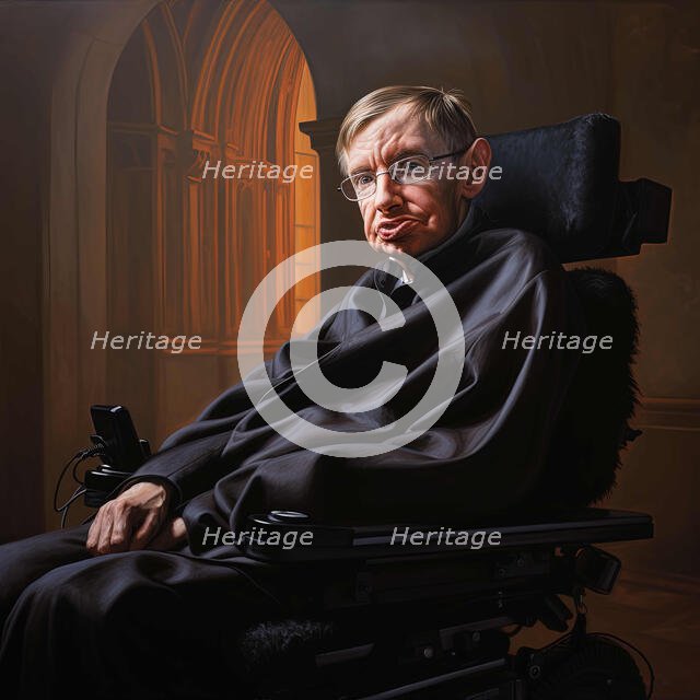 AI IMAGE - Portrait of Stephen Hawking, 2000s, (2023).  Creator: Heritage Images.