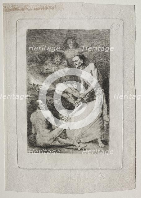 Caprichos: Blow, c. 1799. Creator: Francisco de Goya (Spanish, 1746-1828).