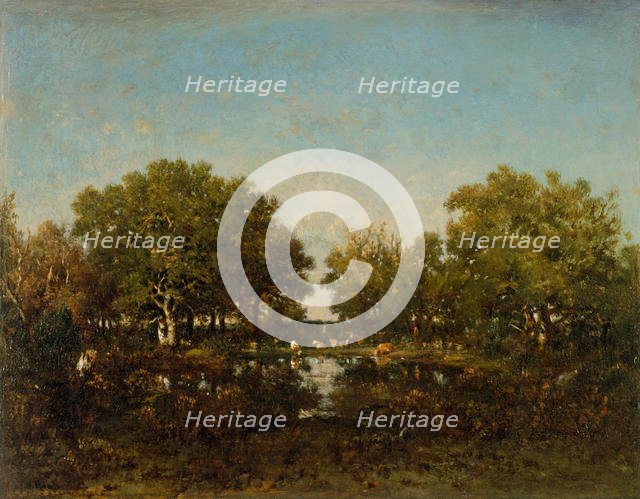 The Pool (Memory of the Forest of Chambord), 1839. Creator: Theodore Rousseau.