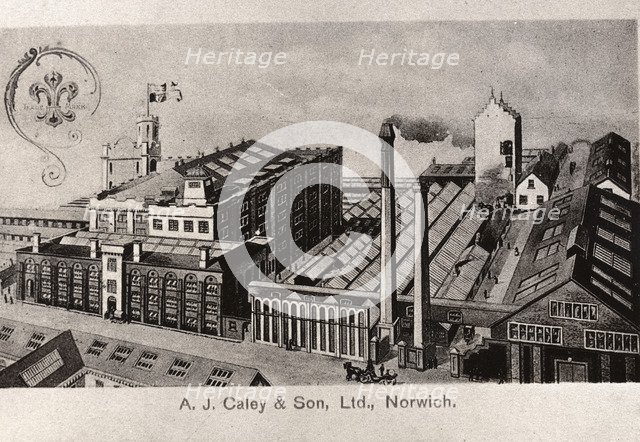 Post card of the Caley confectionery factory,  Norwich, Norfolk, 1901. Artist: Unknown