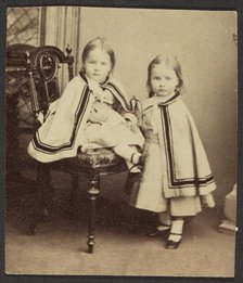 Portrait of Two Girls in Matching Capes, late 19th century. Creator: Unknown.