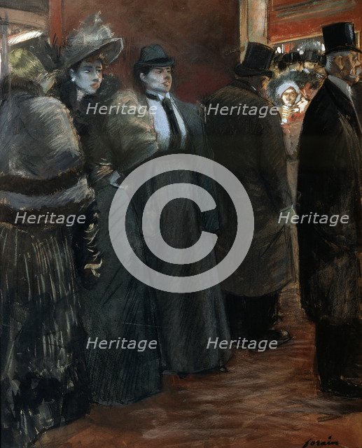 'A Theatre Foyer', late 19th or early 20th century.  Artist: Jean Louis Forain