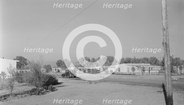 Farmworkers' homes, Glendale, Arizona, 1936. Creator: Dorothea Lange.