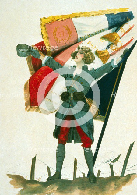 Vive la France, pub. 1918 (colour lithograph)