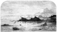 Wreck of "The Amelia", on the Hermitage Rocks, Jersey, 1856.  Creator: Unknown.