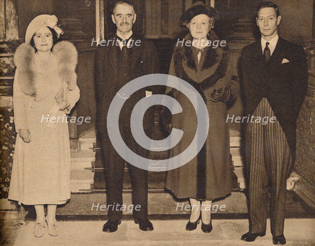 'Home Again - the King, the Queen, with Mr. and Mrs. Chamberlain', 1938, (1938). Creator: Unknown.