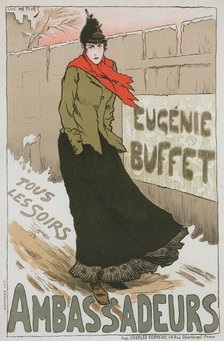 Affiche pour le Concert des Ambassadeurs, "Eugénie Buffet"., c1896. Creator: Lucien Metivet.