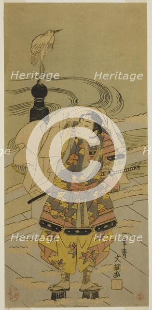 Ushiwaka-maru on the Gojo Bridge, reprint of c. 1769 design. Creator: Ippitsusai Buncho.