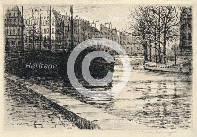 'The Pont St Michel', 1915. Artist: Caroline Helena Armington.