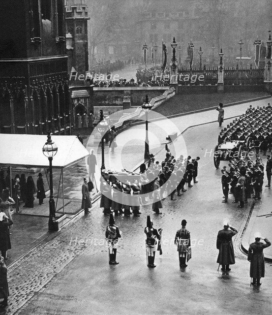 King George V's funeral procession forming at Westminster Hall, London, 1936. Artist: Unknown