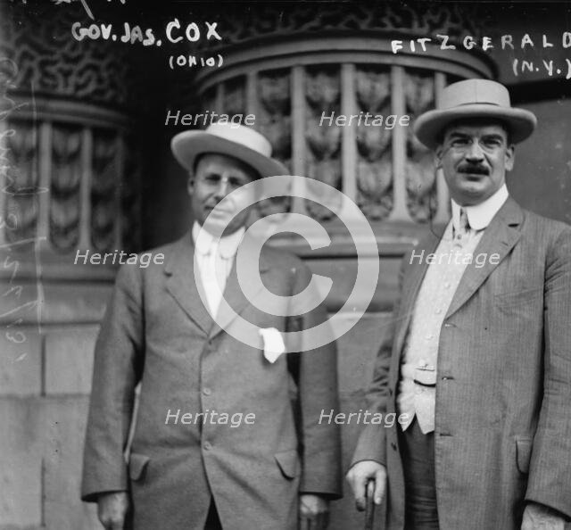 Gov. Jas. Cox (Ohio) and Fitzgerald (NY), 1913. Creator: Bain News Service.