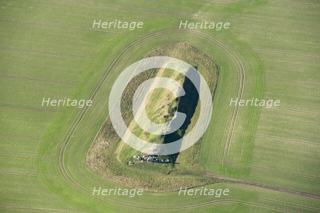 West Kennet Long Barrow, a Neolithic chambered burial mound, Wiltshire, 2019. Creator: Damian Grady.