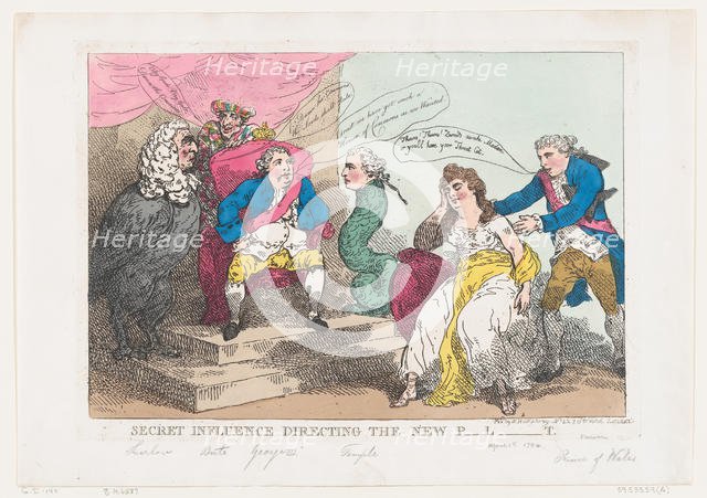Secret Influence Directing The New P-l-t [Parliament], May 18, 1784., May 18, 1784. Creator: Thomas Rowlandson.