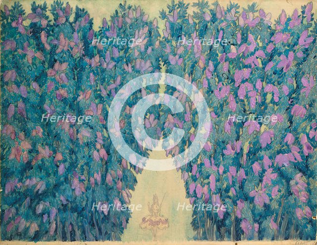 Stage design for the ballet Sleeping beauty by P. Tchaikovsky, 1921. Creator: Bakst, Léon (1866-1924).