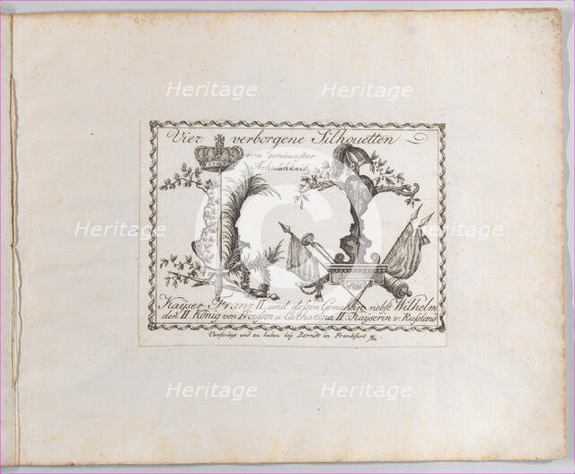 Landscape containing four silhouettes, 1793-1800.,  Creator: Anon.