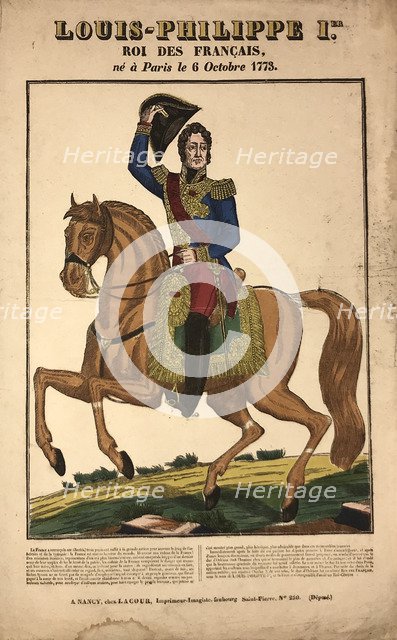 Portrait of Louis Philippe I (1773-1850), King of the French, ca 1834.