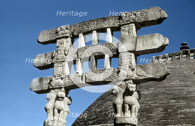 South gate (torana) architraves of the Great Stupa, Sanchi, India, 75-50 BC. Artist: Unknown