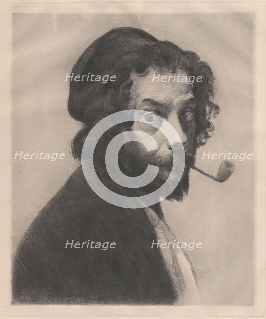 L'Homme à la pipe, 1879. Creator: Marcellin-Gilbert Desboutin.