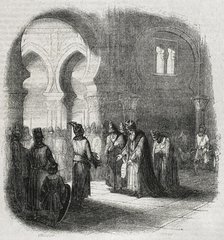 Presentation of the embassy of the King of Persia to El Cid Campeador, 1852.  Creator: José Vallejo.