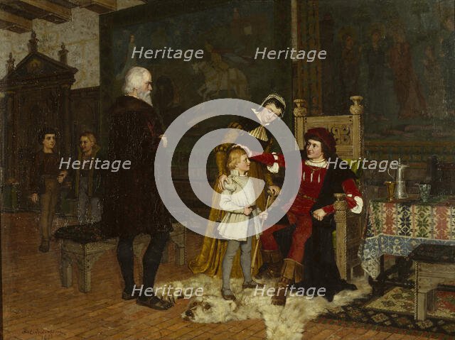 King Gustav Vasa of Sweden Being Introduced to King Hans, 1881. Creator: Johan Axel Gustav Acke.