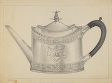 Silver Teapot, c. 1937. Creator: Horace Reina.