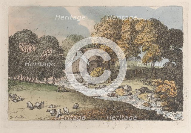 A Watercourse, from "Views in Cornwall", 1812., 1812. Creator: Thomas Rowlandson.
