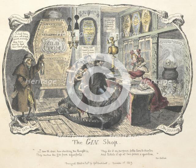 The Gin Shop, 1828.  Creator: George Cruikshank.