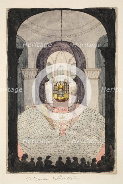 St Paul's Cathedral, (watercolour on paper)