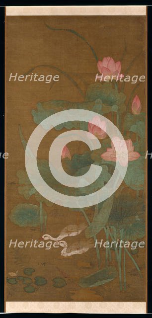 Lotus and waterbirds, ca. 1300. Creator: Unknown.