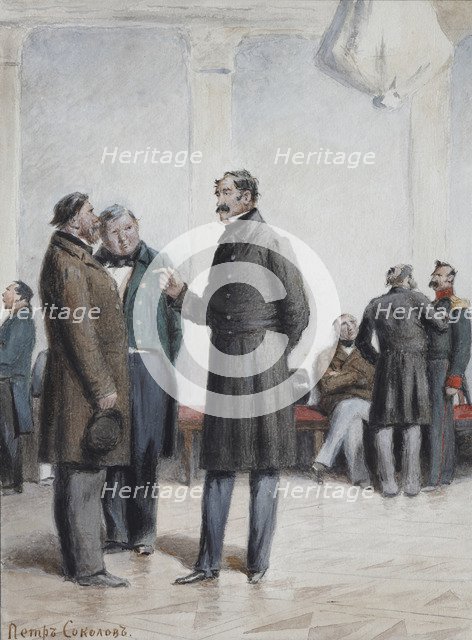 Illustration for the story Two Landowners (from A Sportsman's Sketches) by Ivan Turgenev, 1880s.