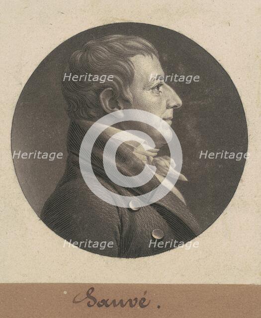 Pierre Sauvé, 1805. Creator: Charles Balthazar Julien Févret de Saint-Mémin.