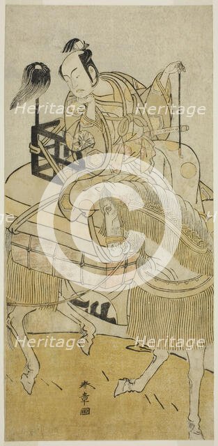 The Actor Matsumoto Koshiro IV as Ogata no Saburo Disguised as Matsuura Saemon in the..., c. 1774. Creator: Shunsho.