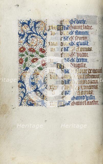 Book of Hours (Use of Rouen): fol. 12v, c. 1470. Creator: Master of the Geneva Latini (French, active Rouen, 1460-80).