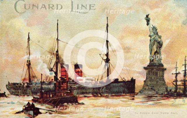 'Cunard Line - In Upper New York Bay', c1900. Creator: Unknown.