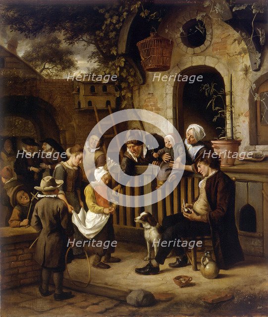 The little alms collector. Artist: Steen, Jan Havicksz (1626-1679)