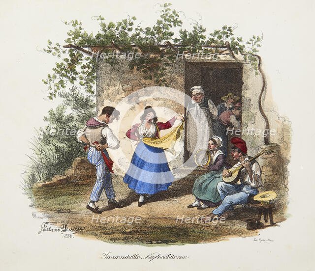 Tarantella. From "Scene di vita e costumi napoletani", 1840. Creator: Dura; Gaetano (1805-1878).