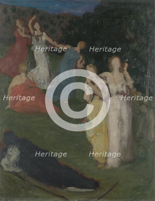 Death and the Maiden, before 1872. Artist: Puvis de Chavannes, Pierre Cécil (1824-1898)