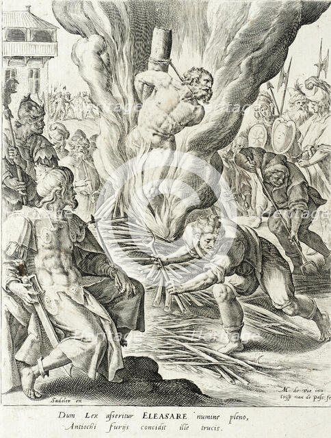 Eleazer killed by Antiochus, 1591. Creator: Crispijn de Passe I.