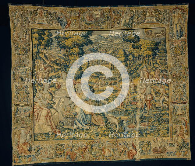 Pluto and Proserpina with Falconry, Flanders, c. 1600. Creator: Erasmus de Pannemaker.