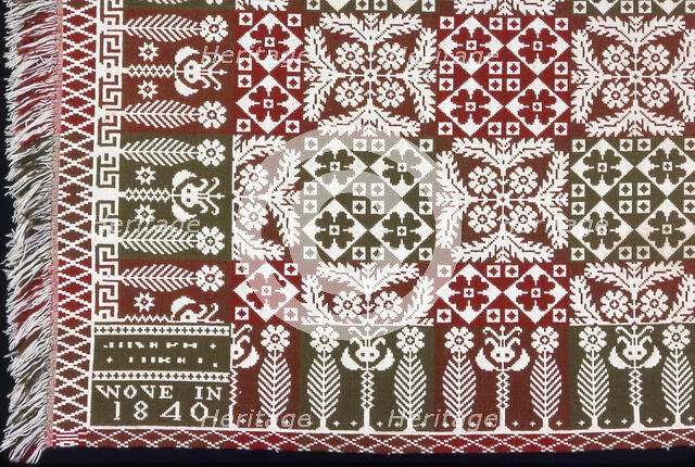 Coverlet, Pennsylvania, 1840. Creator: Unknown.