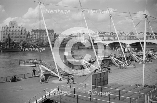 View from the Royal Festival Hall, South Bank, Lambeth, London, c1951-1962. Artist: SW Rawlings