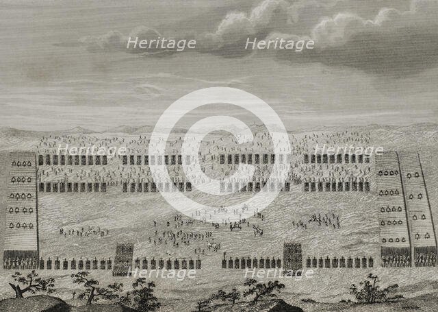 An army during the Roman conquest of the Iberian Peninsula, 1852. Creator: Unknown.